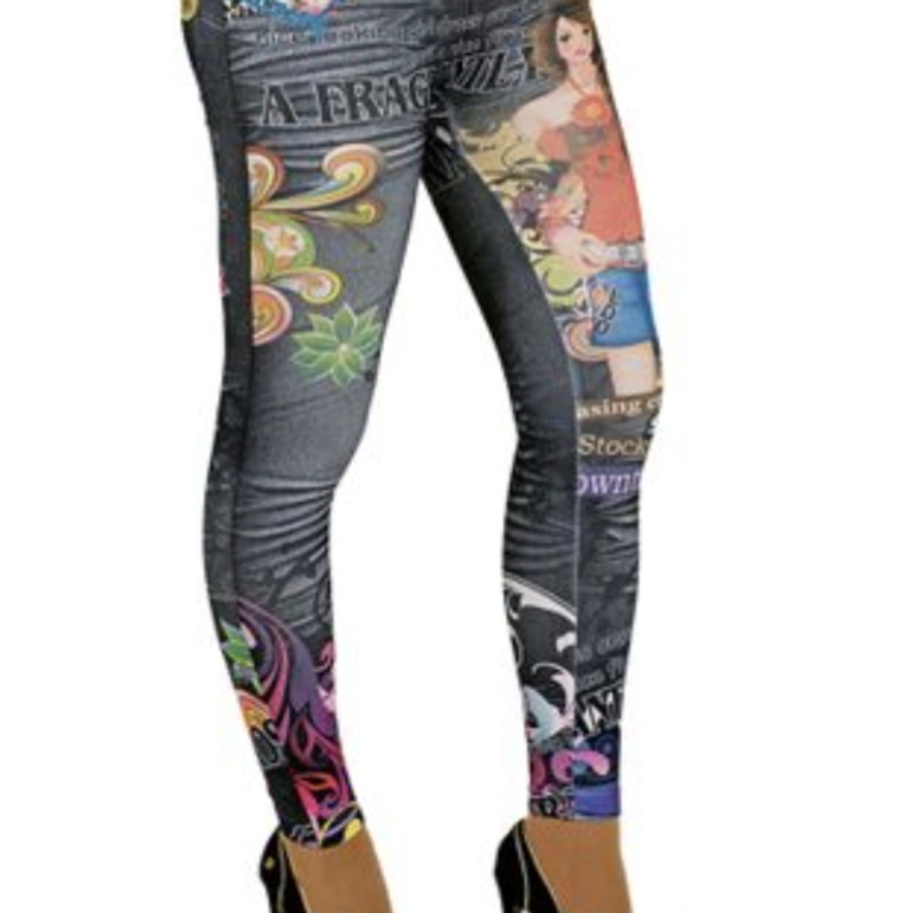 Colorful Graphic Print Leggings